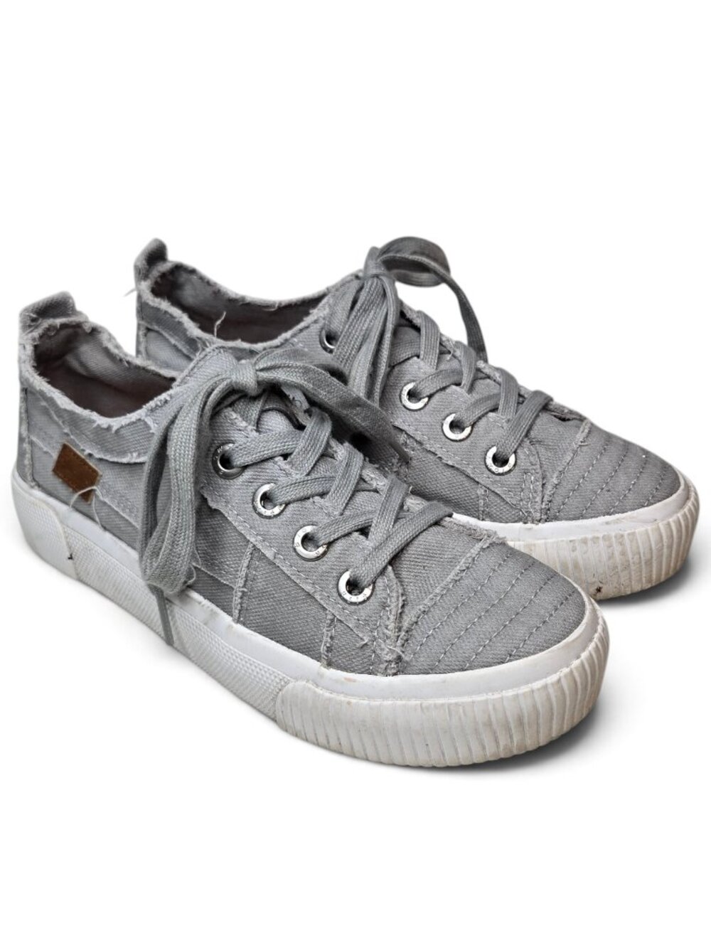 Blowfish Malibu Clay Boho Canvas Sneakers Womens Raw Seam Chunky Sole 7.5
